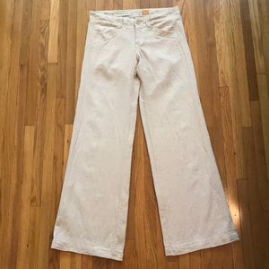 Pilcro and The Letterpress Linen Off-White Trousers